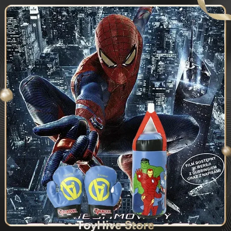 Spider Man Children'S Mini Boxing Set Glove+Bag Anime Cartoon Cute Sports Toy Physical Training Boy Girl Birthday X-Mas Gift Kid view 2