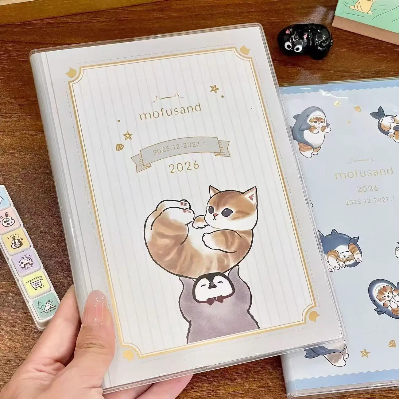 Planificador de gato bonito B6, cuaderno Kawaii con horario de estudiante con páginas de colores, diario estético Ins para juego de regalo de examen de estudio, 2026