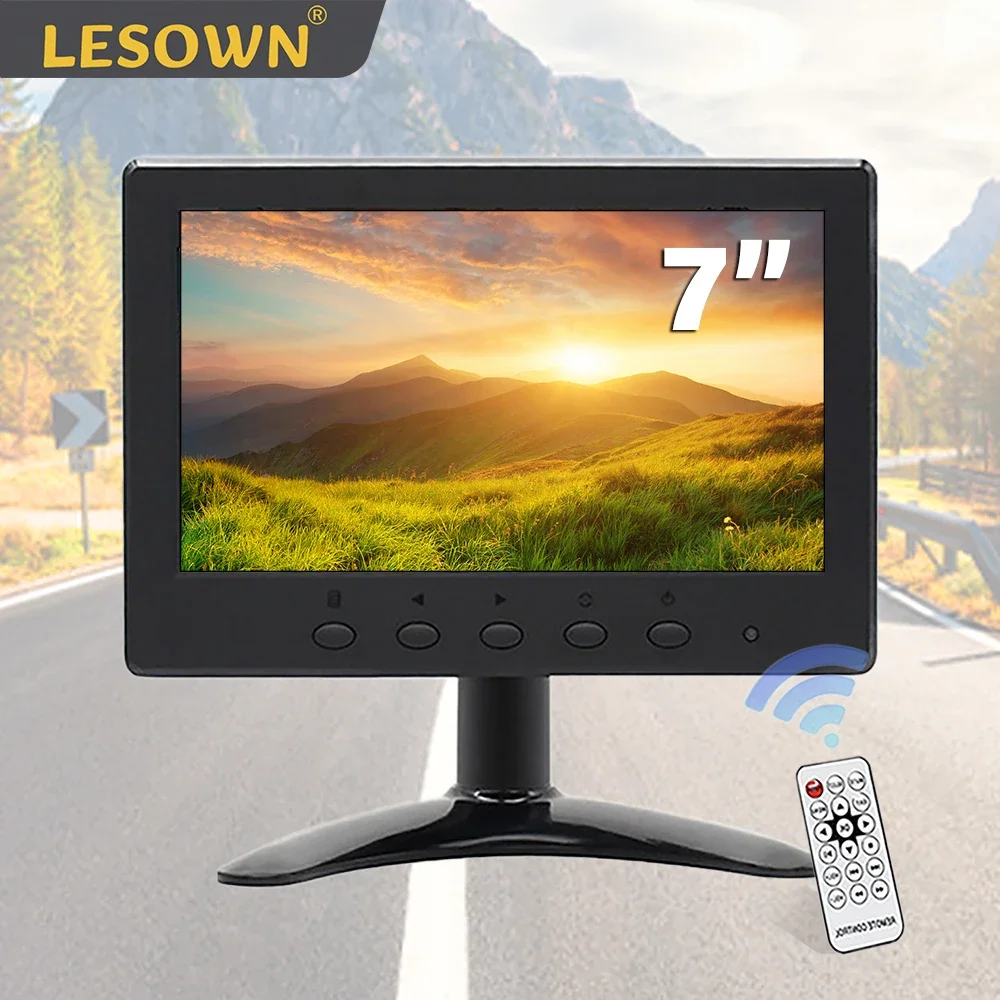 

LESOWN IPS TN Screen Portable Display 7 inch HD 1024x600 VGA AV BNC HDMI USB Interface mini Small Monitor for Raspberry Pi CCTV