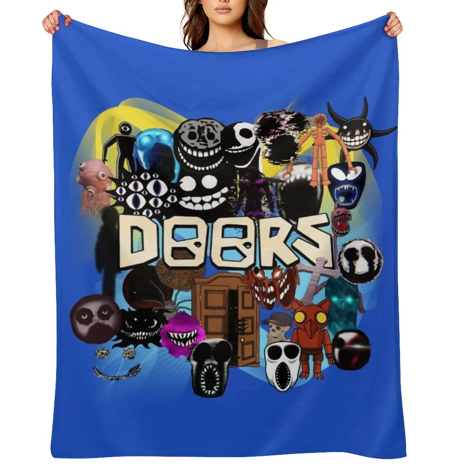 

Doors All the Entities New Doors Game Update Throw Blanket Thin For Baby cosplay anime Luxury Thicken Blankets