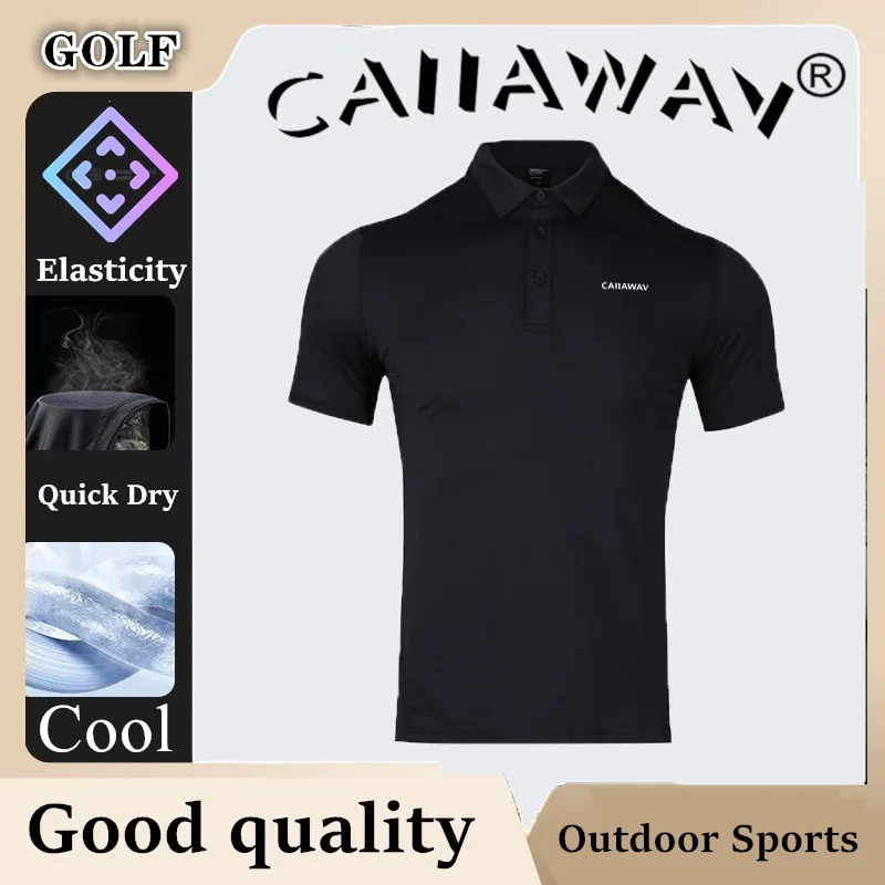 New CAIIAWAV Authentic Golf Short Sleeve Men's Top T-shirt GOLF Short Sleeve Men's POLO Shirt Breathable and Quick Drying