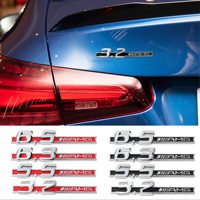 1PCS 3D Car Side Fender Body Decoration ABS Sticker For Mercedes Benz 3.2 5.5 6.5 6.3 AMG Emblem Tail Badge Decal Accessories