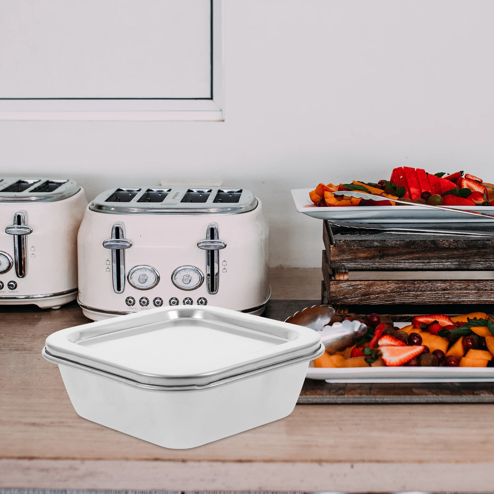 

Stainless Steel Food Containers with Lids Airtight Sample Box 201 Model Safe Kitchen Storage Containers