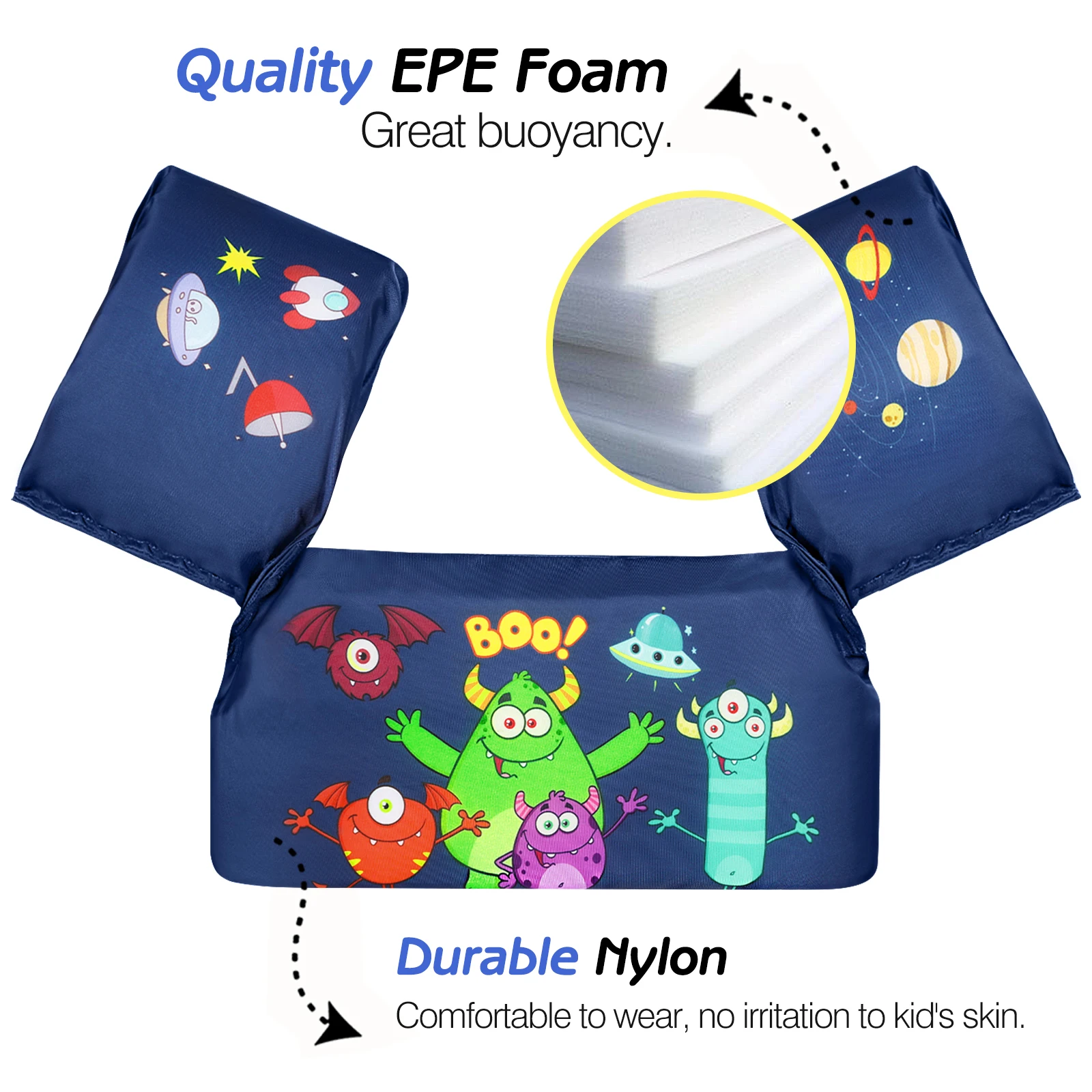 Baby Float Cartoon Arm Sleeve Life Jacket Swimsuit Foam Safety Swimming Training Floating Pool Float Swimming Ring puddle jumper