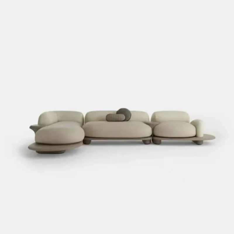 

Italian minimalist stone sofa Nordic retro style creative size apartment living room special-shaped fabric sofa