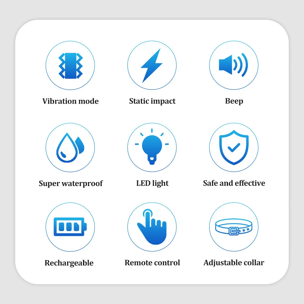Imagem -02 - Coleira Recarregável do Treinamento do Cão Controle Remoto Colar Elétrico Impermeável Dog Trainer com Vibração de Choque 800m