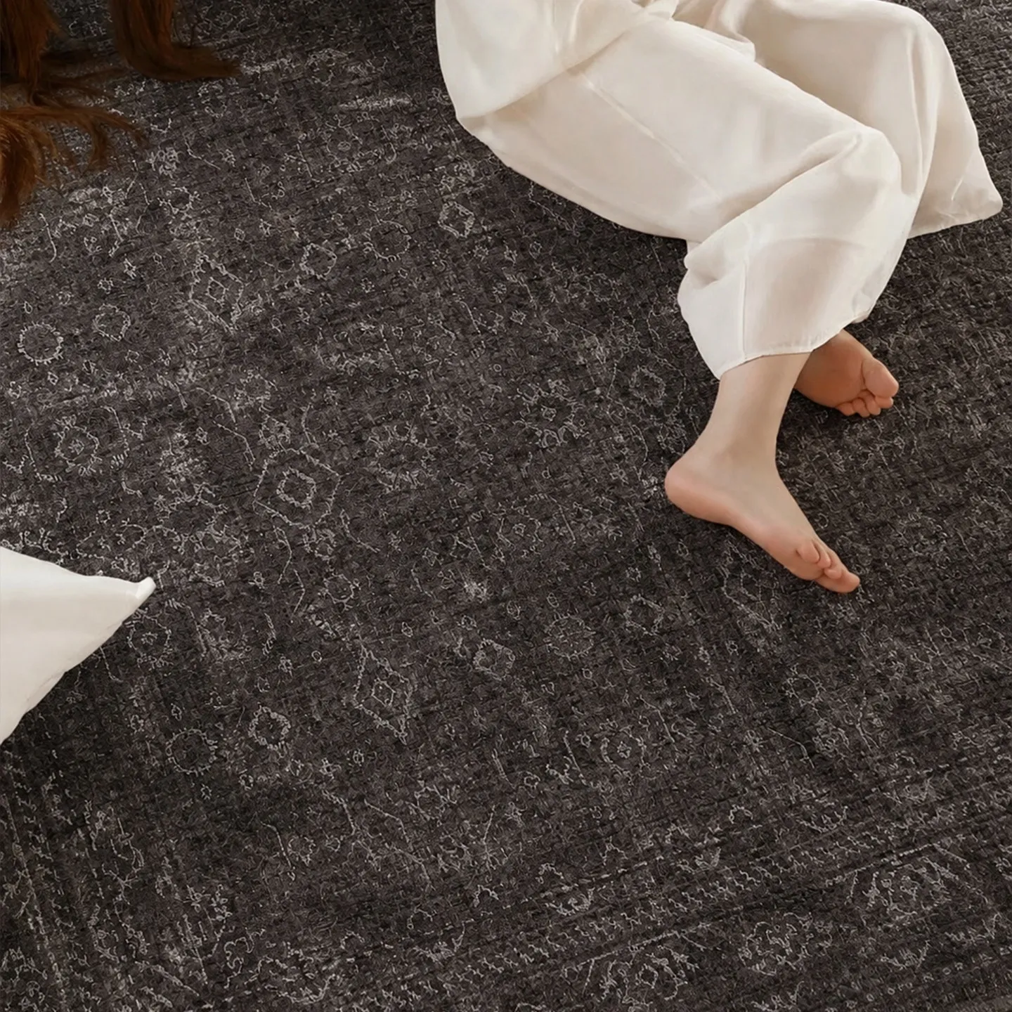 Turkey Style Black Retro Living Room Carpet Large Thick Home Floor Mat High-end Persian Carpet Rug Bedrooom Anti-skid Sofa Mat
