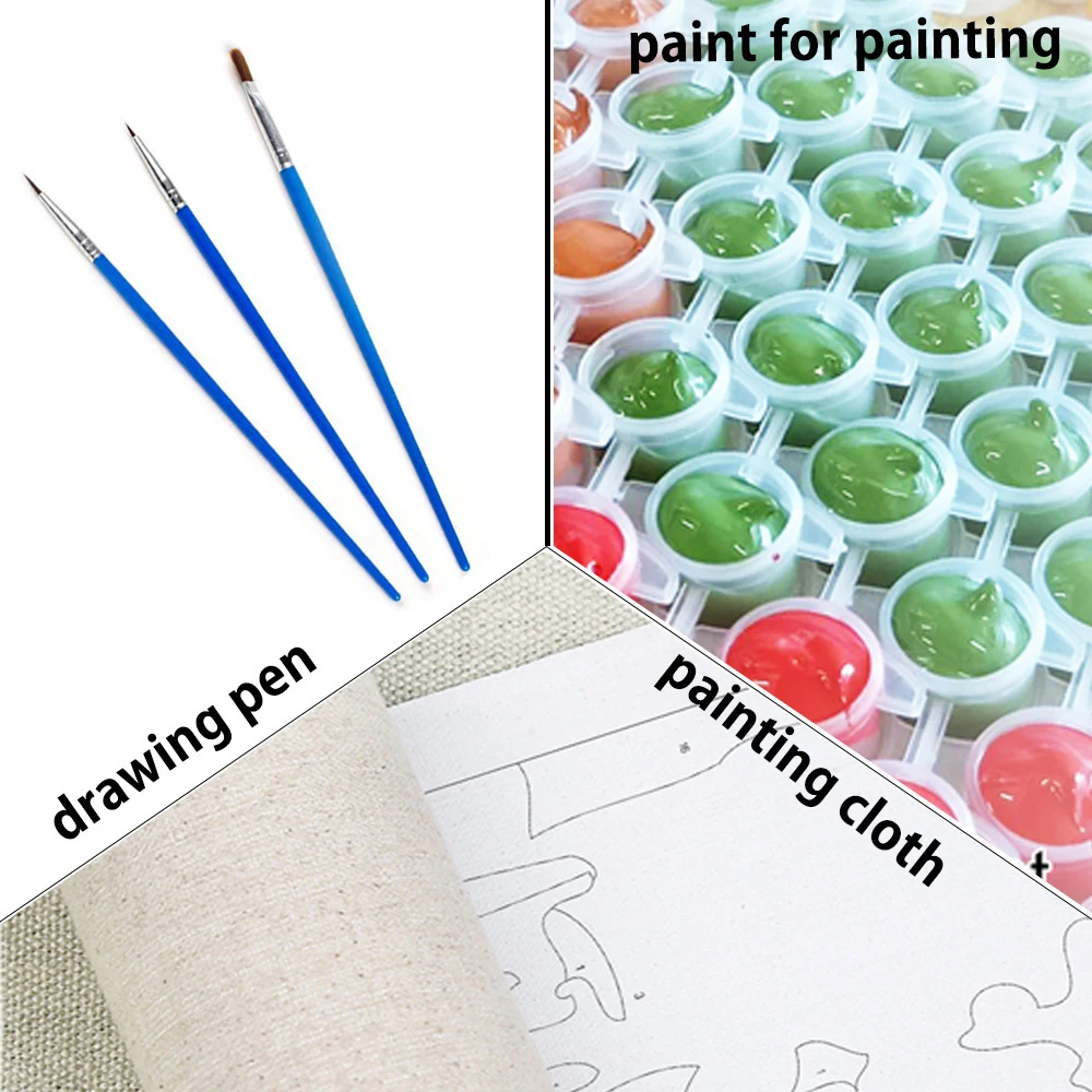 Scenario dipingi con i numeri Starter kit su tela pittura a olio fai da te con i numeri paesaggio Home Decor Wall Art cascata Picture