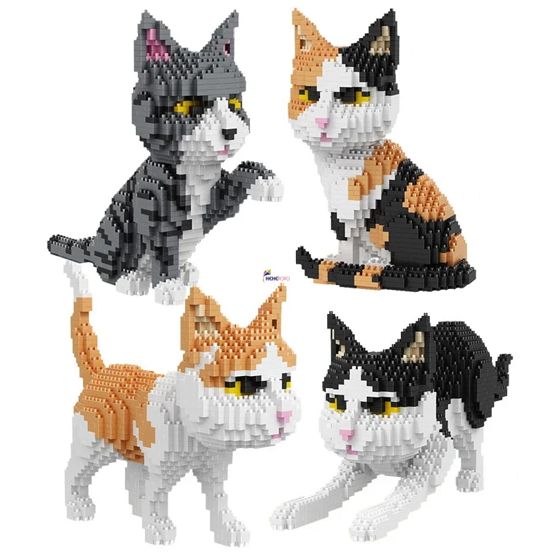 Balody Cat Building Blocks Animal World Persian Cat Tabby Kitten Pet 3D DIY Mini Diamond Bricks Toys for Children Gifts