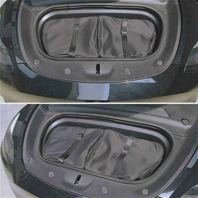 2Pcs For Tesla Model Y Juniper 2025/Model 3+ Front Trunk Storage Bag Portable Waterproof Outdoors Organizer Packets Accessories