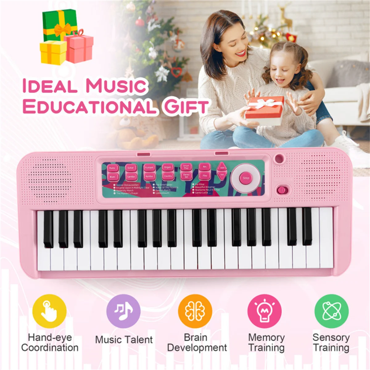 Kids Piano, Keyboard 37-Key Kids Toy Keyboard Piano with Microphone