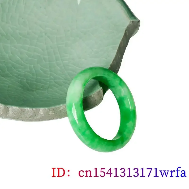 Anillos de Jade Real verde, accesorios de jadeíta birmana, talismanes, joyería Natural, dijes de moda, regalos de lujo para mujeres y hombres