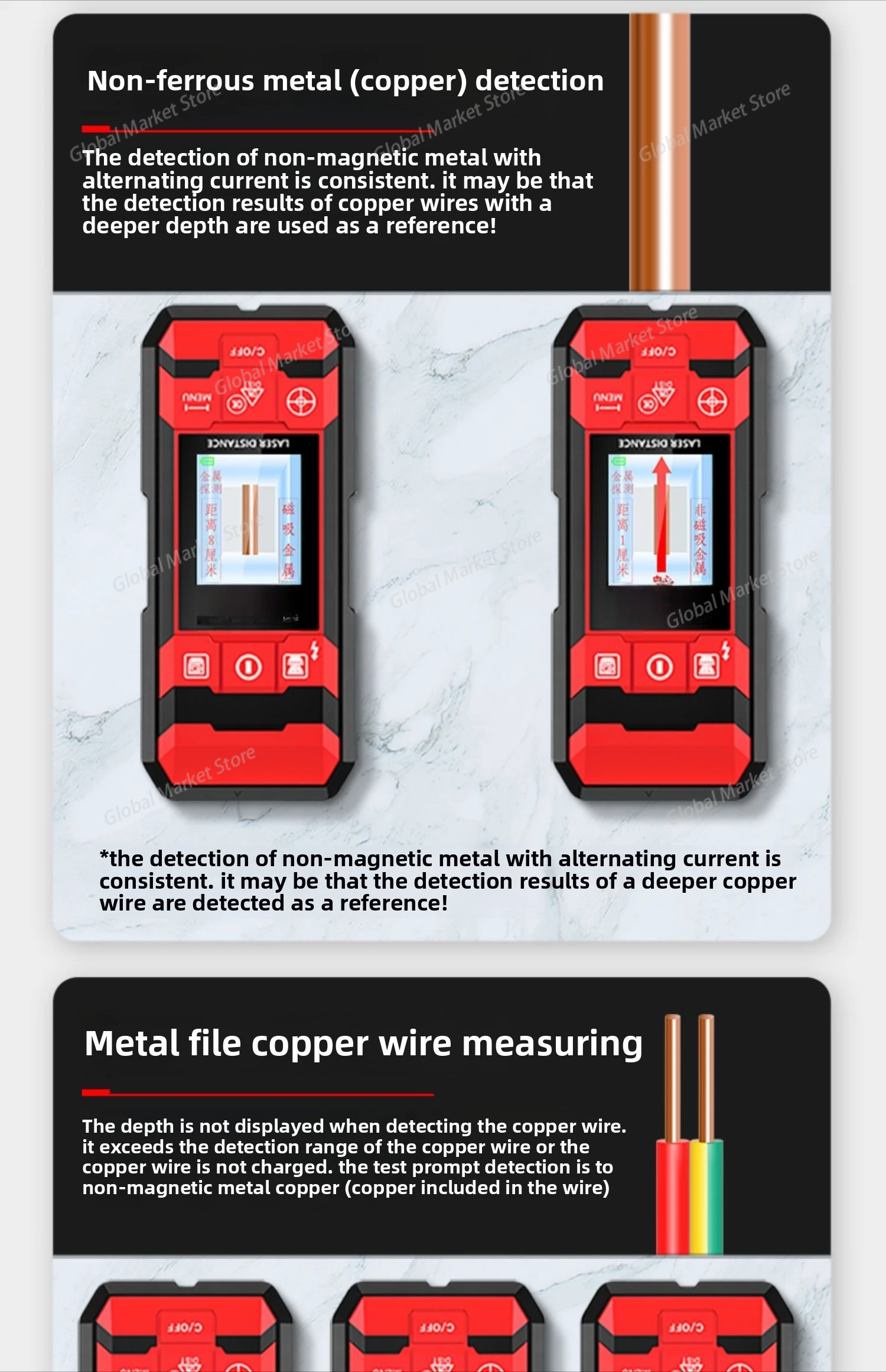 Für Delixi-Wanddetektoren, ein multifunktionales Gerät zum Scannen von versteckten Stahlstäben und Metallen in Beton DLX-MDK-3101K