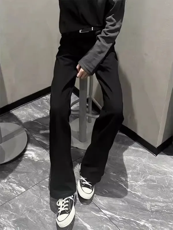 

Мужские джинсы в стиле ретро American Bla, новые весенние модели, зауженные, в стиле High Street, с легким клешем, износостойкие, со средней посадкой