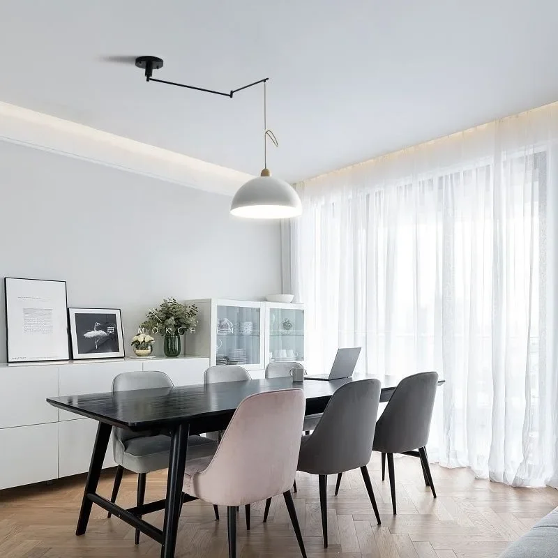 

Nordic Portable Restaurant Pendent Light Modern Bauhaus Rocker Arm Telescopic Dining Table Kitchen Japanese Bedside Droplight