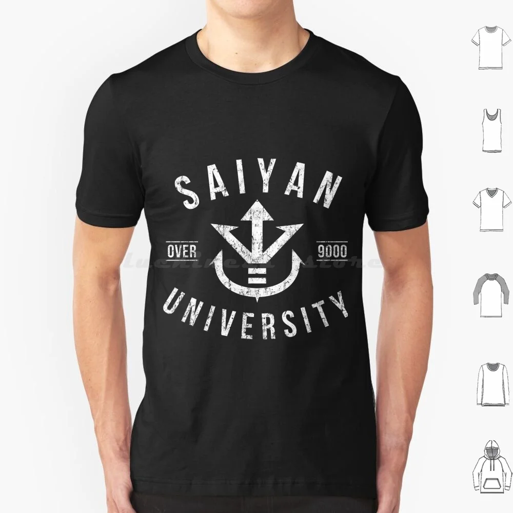 University Over 9000 T Shirt Big Size 100% Cotton Boo Buu Balls Geek Anime Manga Nerd Corp Capsule Capsule Corp Bulma Cute