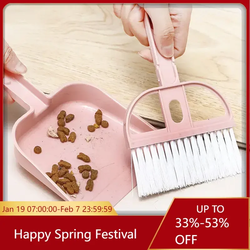 Cat Hamster Dustpan Small Broom Set Pet Professional Cleaning Tools Rabbit Pooper Scooper Guinea Pig Toilet Broom Accessories