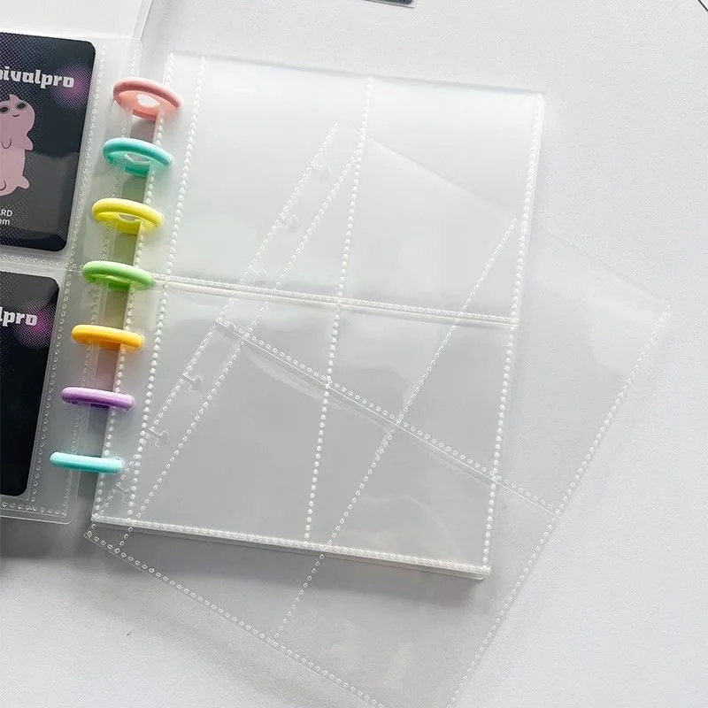 10 Sheets A5 Mushroom Hole Binder Pages 1/2/3/4 Pockets Kpop Photocard Holder Sheets 3/6 inch Photo