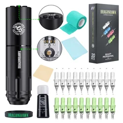 Dragonhawk Complete Wireless Tattoo Machine Set Rotary Pen Powerful Beginner Tattoo Full Kit for Tattoo Artists