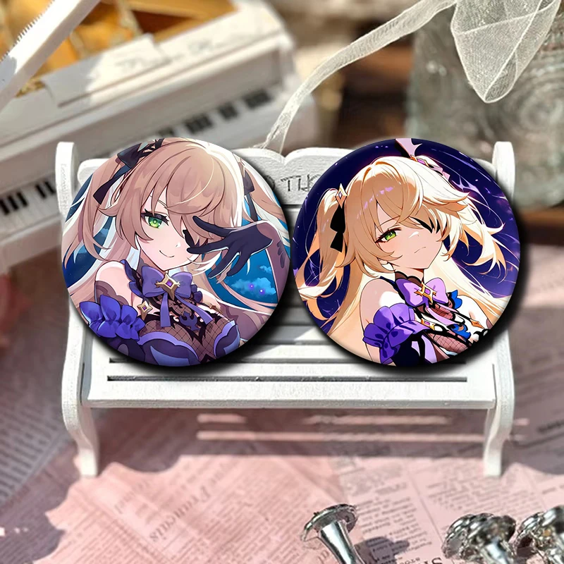 58mm Cartoon Character Fischl Soft Button Pin Tinplate Badge Anime Brooch Creative Badge for Backpack Clothes Decoration Gift