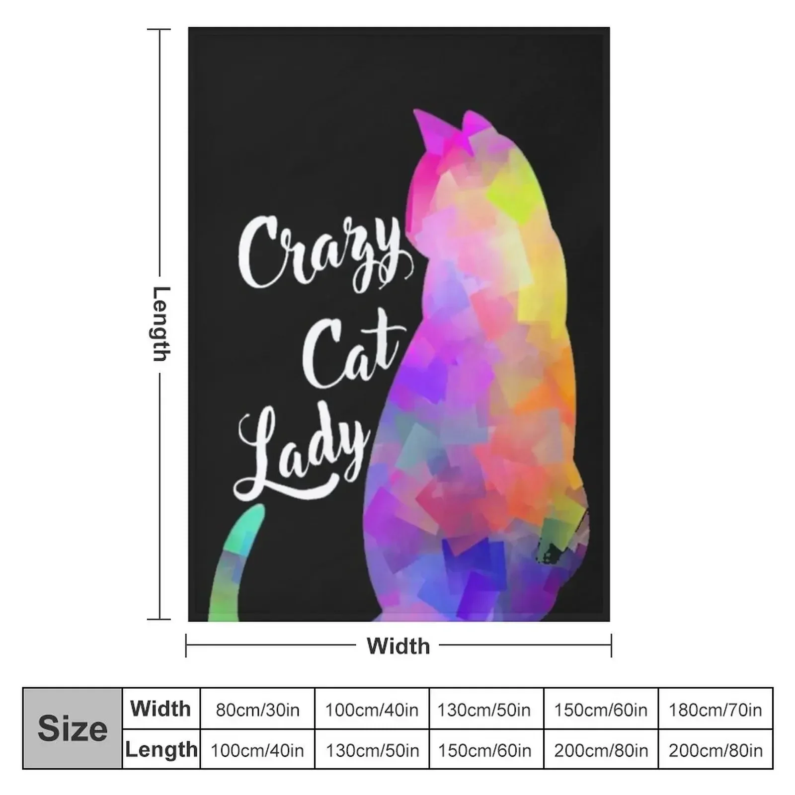 Crazy Cat Lady Throw Blanket couch cozy soft plush fuzzy picnic outdoor blanket