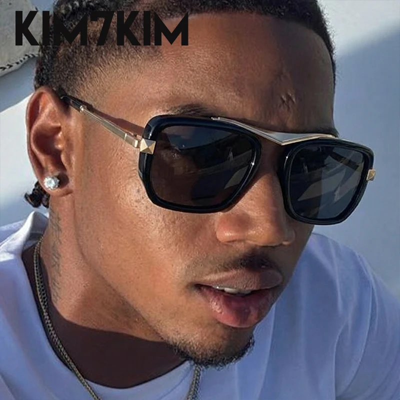 

Steampunk Square Sunglasses Men 2026 Luxury Designer Oversized Black Gold Metal Frame Vintage Driving Sun Glasses Punk Eyewear