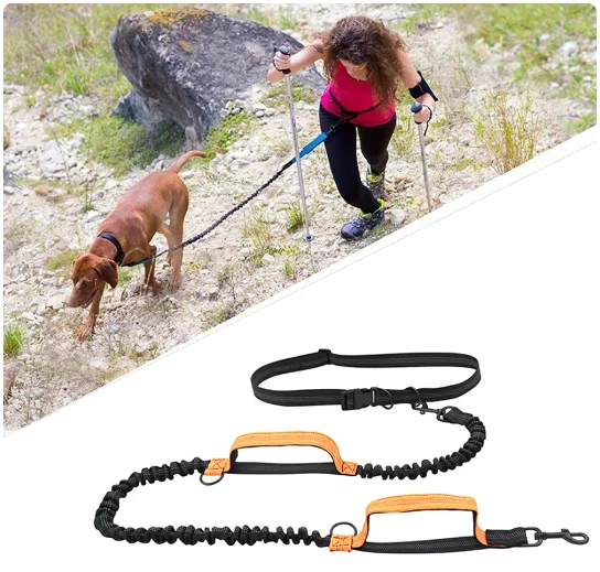 

Pet Dog Lead Leash Outdoor Dogs Harness Hands Free Reflective Waist Belt Lead Leash Bungee Harness Jogging Running Dog Walking