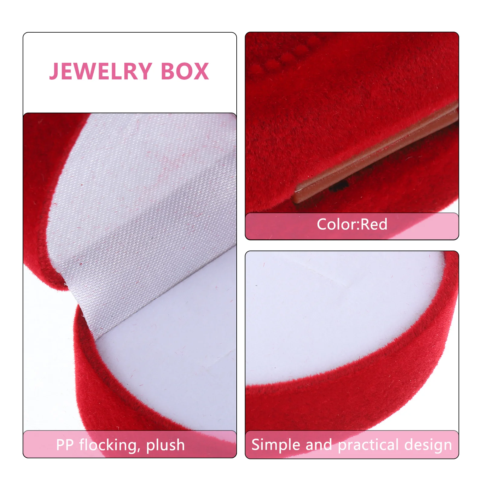 

6pcs Heart Shaped Box Jewelry Case For Wedding Engagement Ring Holder Valentine'S Day Gift Bridal Shower Ring Storage Case