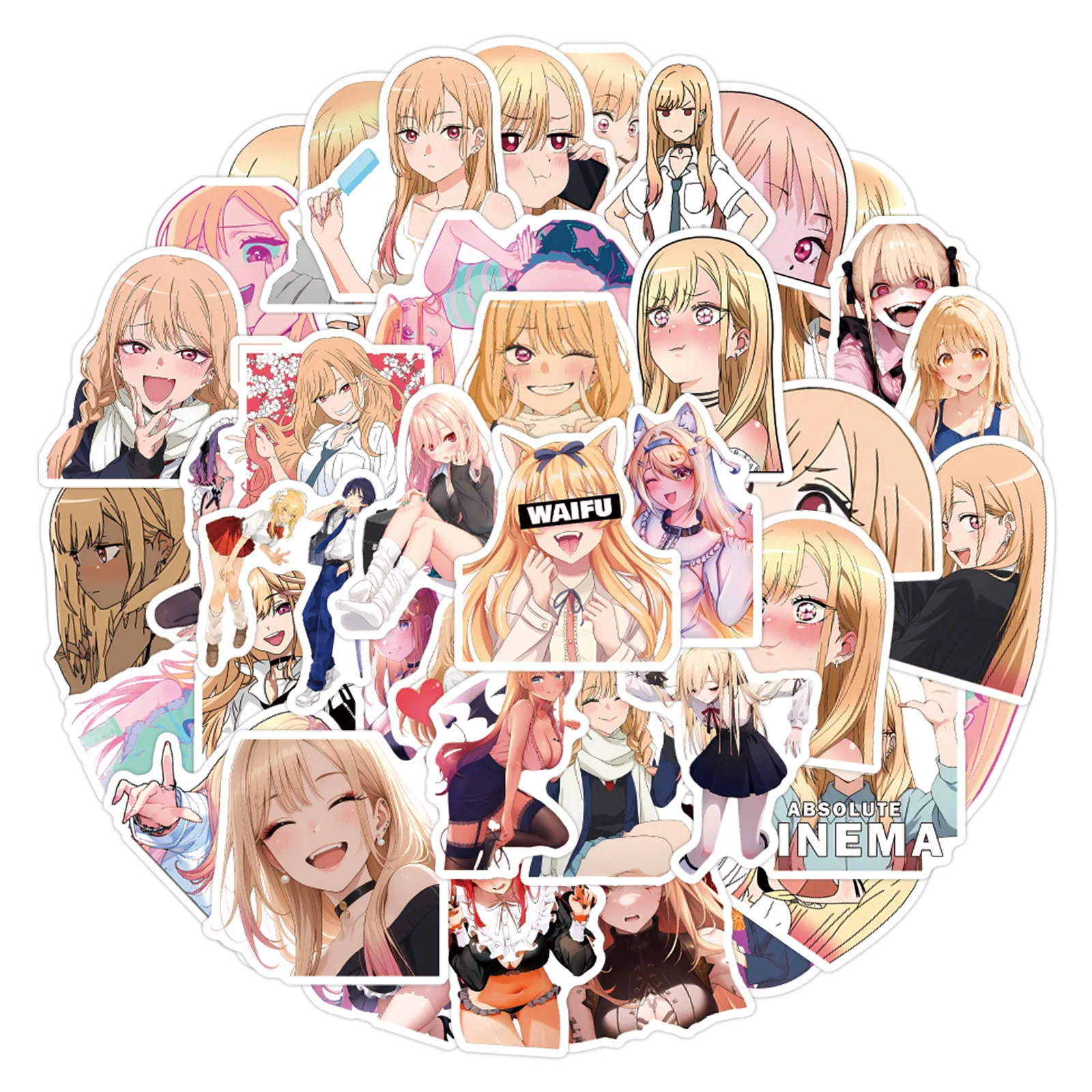 

55PCS Anime My Dress-Up Darling Stickers DIY Stickers Scrapbooking Phone Luggage Skateboard Waterproof Decals Kkids Gifts