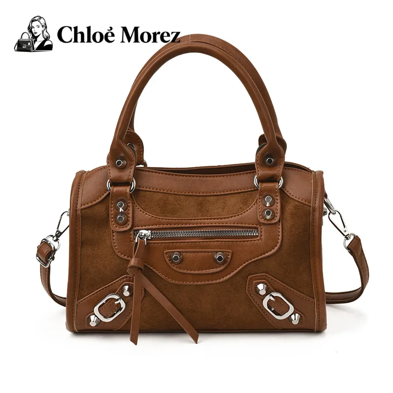 

Biker Girl Handbag Women's Vintage Studded Shoulder Crossbody Pillow Bag