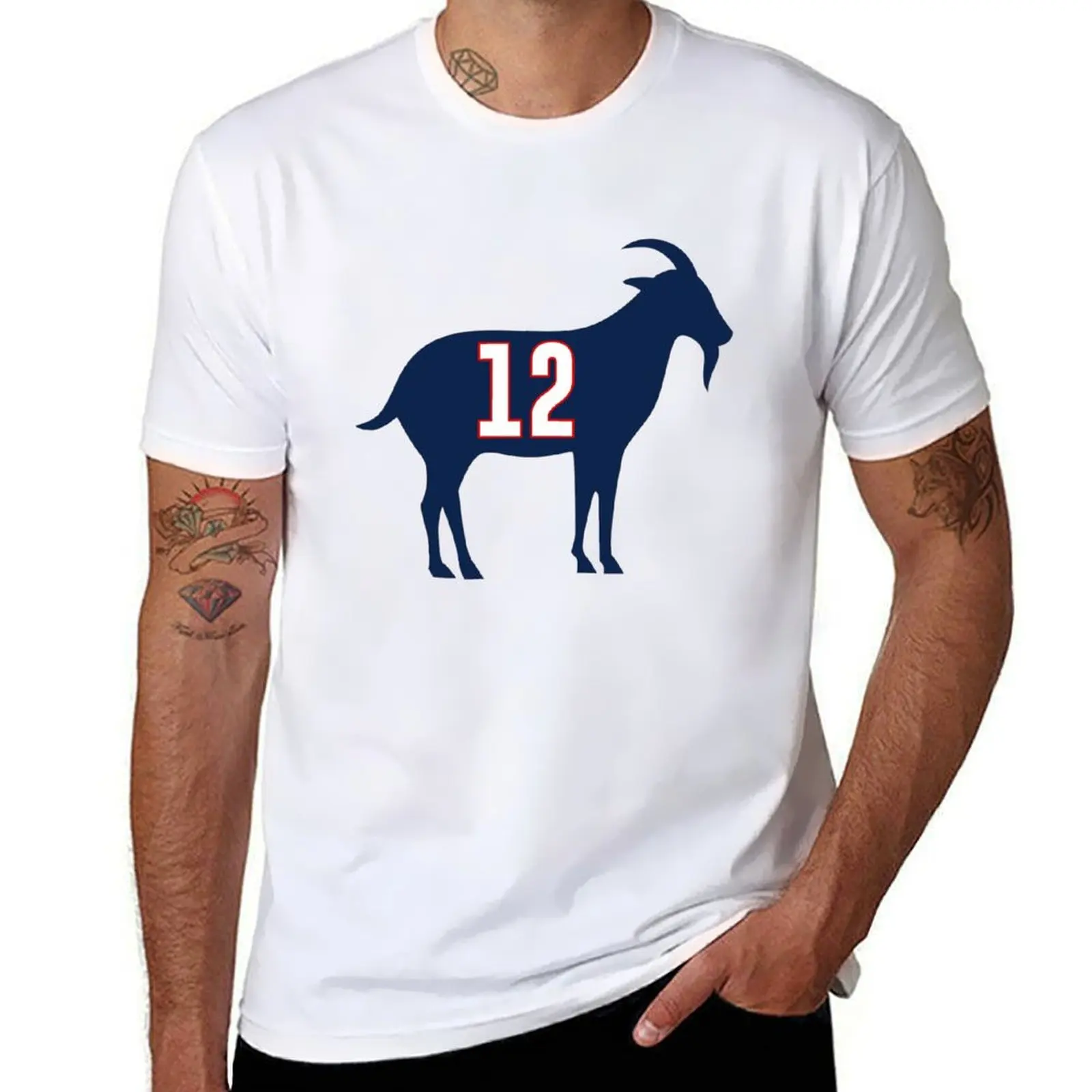 Twelve Goat T-Shirt heavyweights kawaii clothes Man t-shirt sports fans big and tall t shirts for men