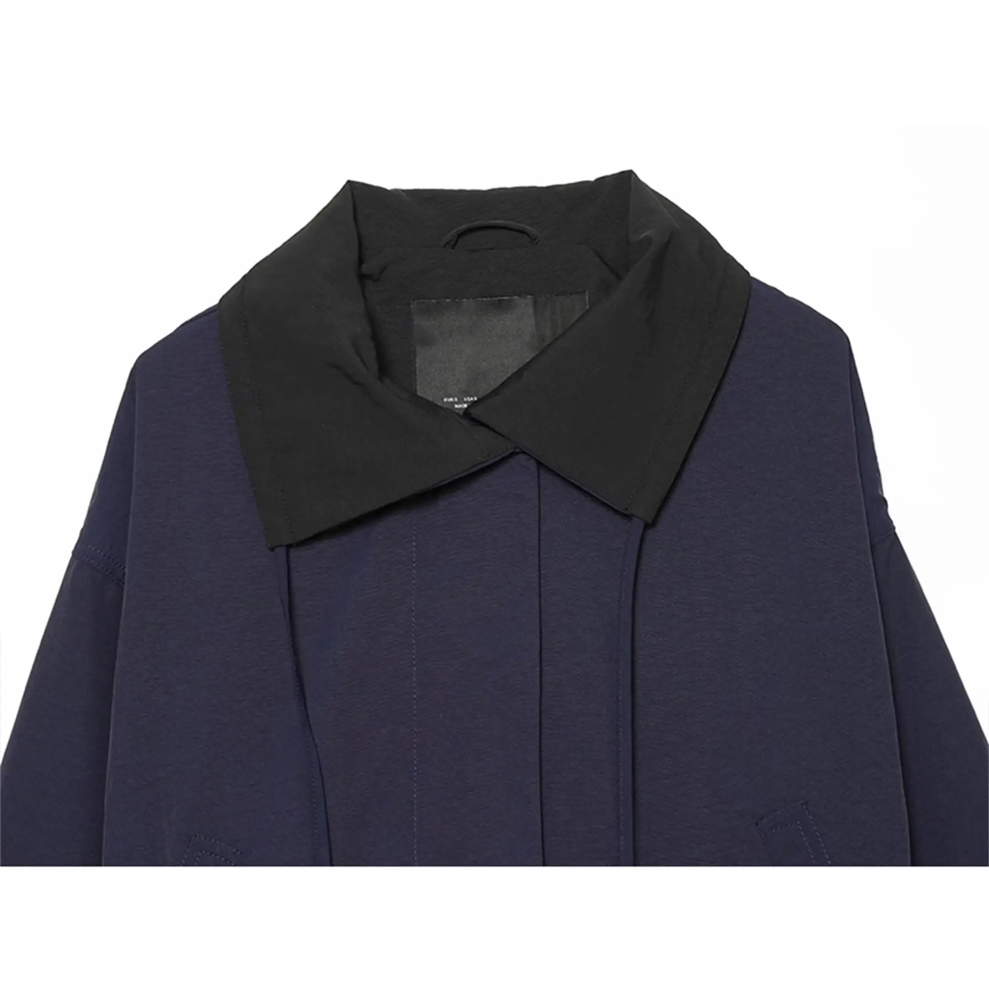 Herbst Neue Damen-Spleißjacke mit Revers und Gürtel, Langarm, Retro, Kurze Oberbekleidung, Lässiger High-Street-Stil, Damen-Pendlermantel – Detail 4