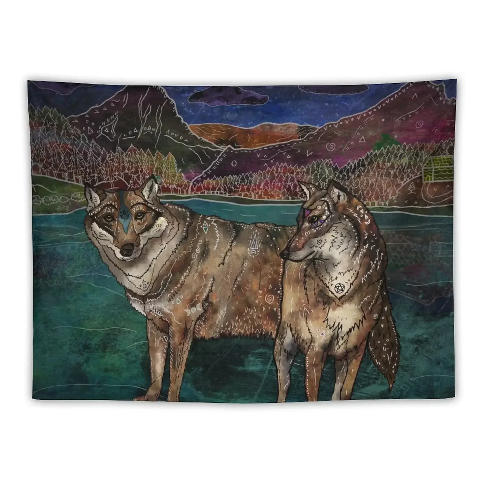 

Wolf Love Tapestry Things To Decorate The Room Aesthetic Room Decoration Decoration Wall Tapestry