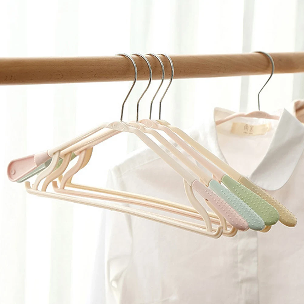 

Ergonomic Clothes Hanger Non Grip Strong Plastic Hangers Trackless Design for Adult Garments