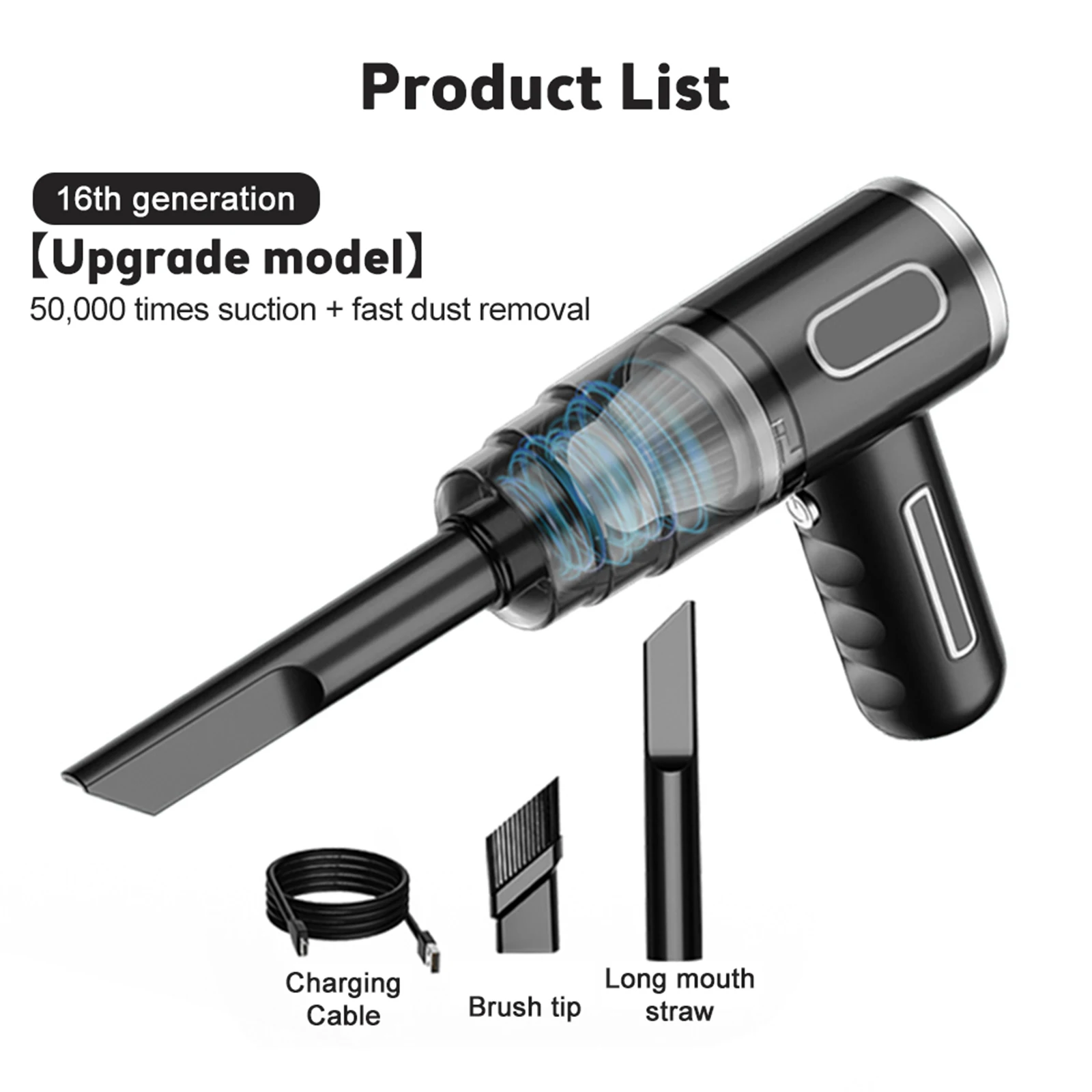 Handheld Wireless Car Vacuum Cleaner 29000Pa Mini Blower for PC Household Cleaning