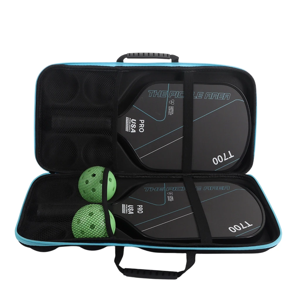 Hard Shell Pickleball Racket Storage Bag Fits 2 Paddles And 4 Balls Waterproof Pickleball Paddle Bag EVA Protective Cover