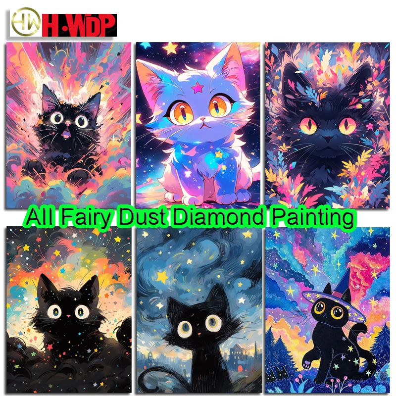 

Cartoon Cat Diamond Painting, Full Square Diamond Embroidery, Cross Stitch, AB Diamond Art, Crystal Home Decor, 100% Fairy Dust