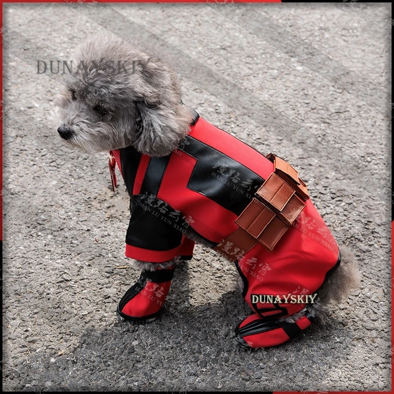 Dog Clothes Pet Dog Role Playing Red Clothes Halloween Carnival Suit Dead Cosplay Pool Puppy Disguise Halloween Carnival Suit