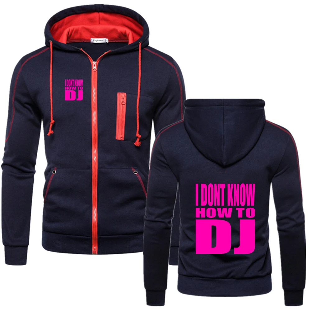 Rock Punk I DONT KNOW HOW TO DJ Logo Men's solid-color sweatshirt suitable for spring and autumn hoodies jacket