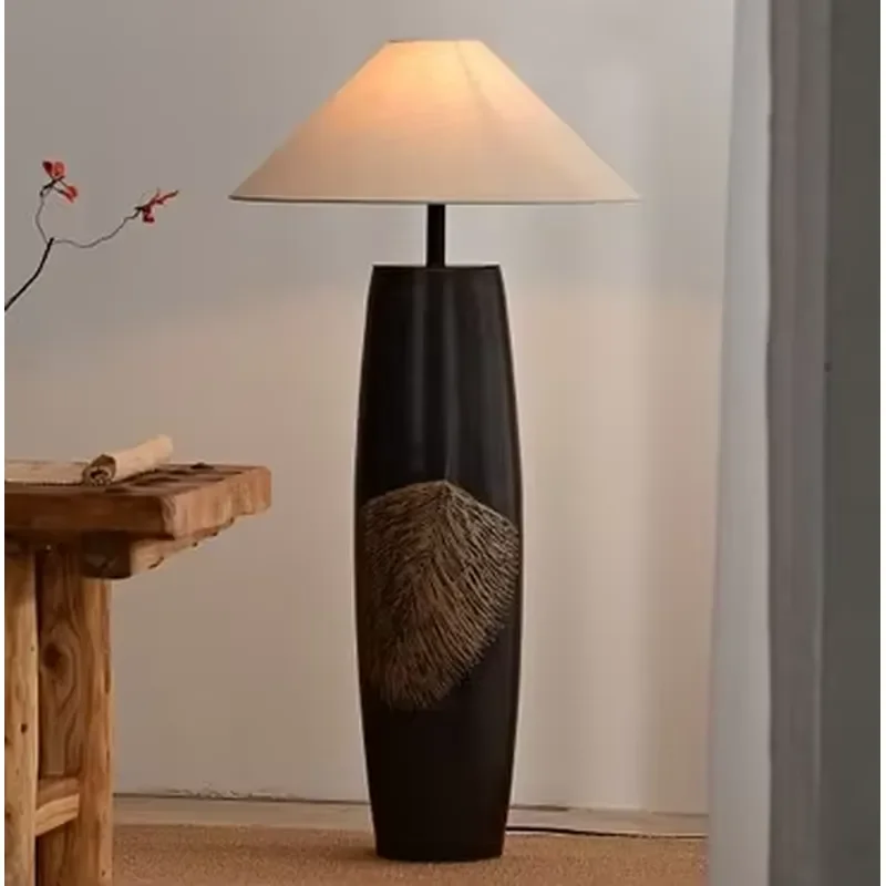 Wabi Sabi Ceramic Desk Lamp Medium Size LED Dimming Plug In Simple Style for Hotel Living Room Bedroom Bed and Breakfast