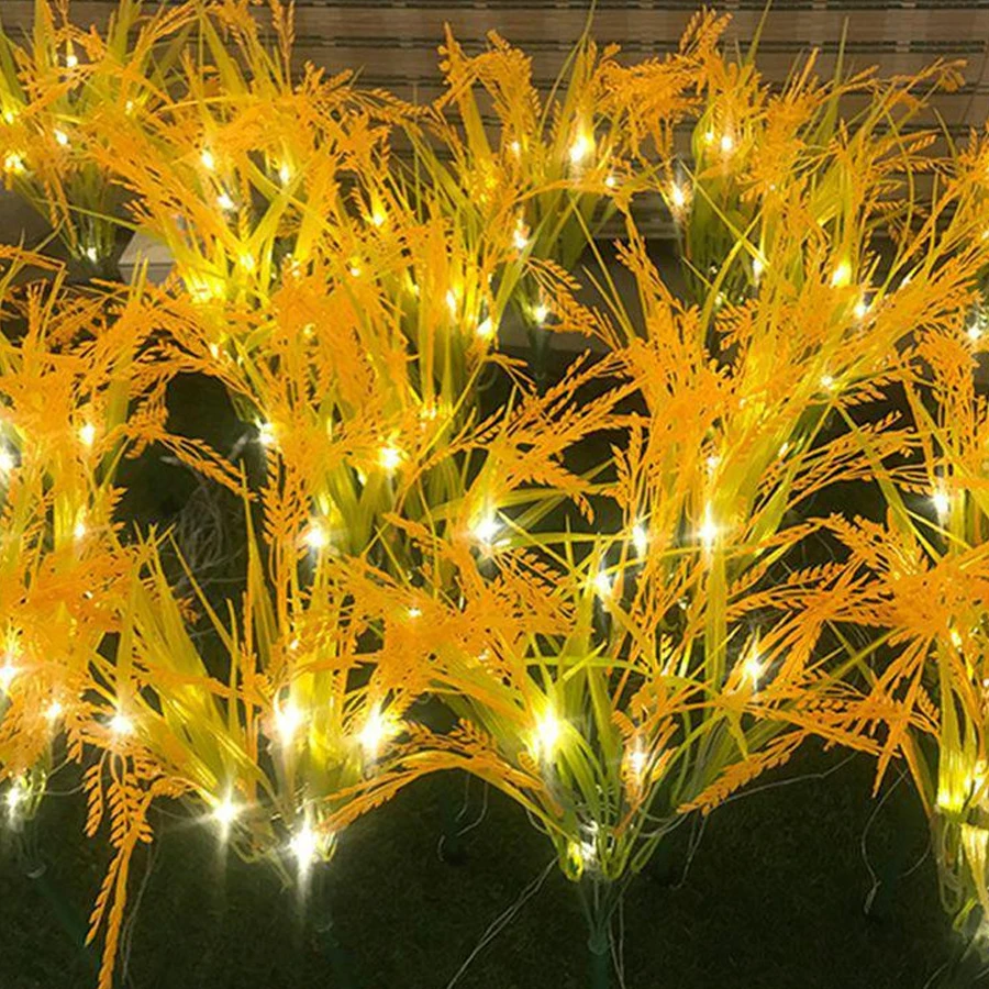 Luci paesaggistiche a LED per riso e orecchio di grano impermeabili per esterni plug-in solare Luci decorative per cortile interno ed esterno