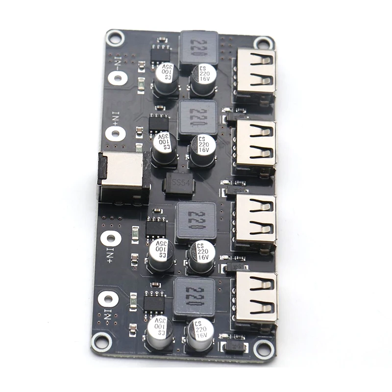 4-way fast charging module 12V24V to QC3.0 fast charging，Single USB mobile phone charging board