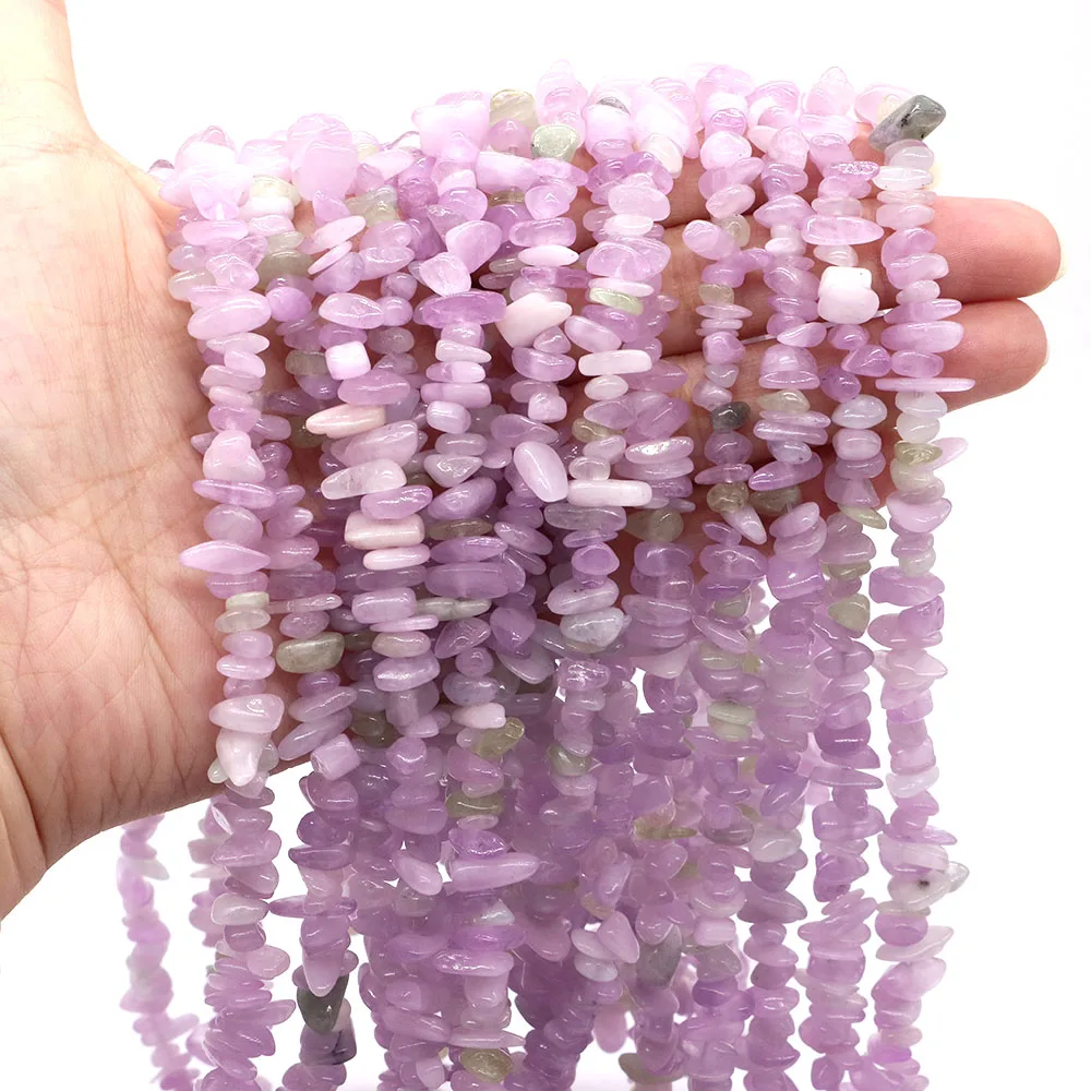 

Kunzite Beads Natural Stone Healing Crystal Irregular Freeform Chips Gravel for Jewelry Making DIY Necklace Bracelet Accessories