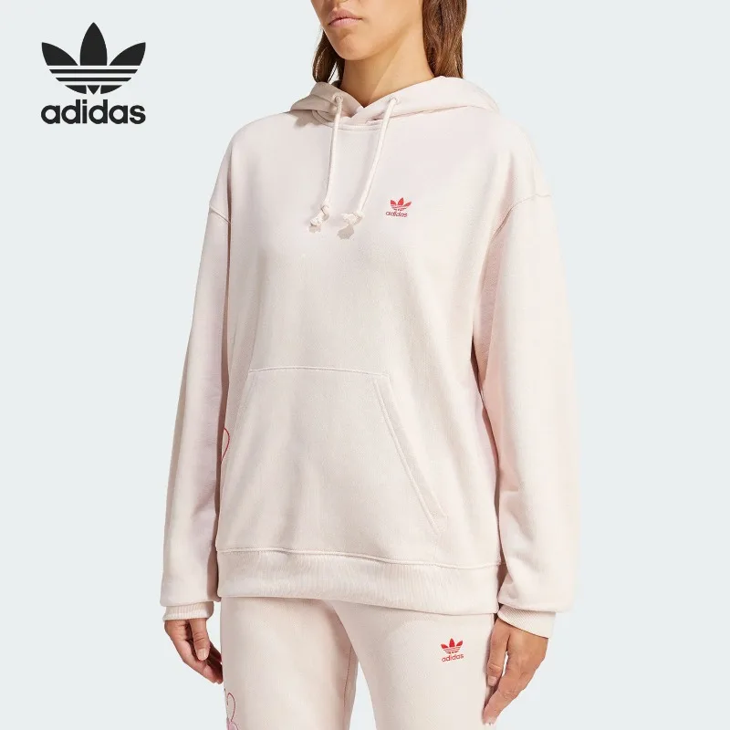 Adidas Clover Ladies Loose Casual Knitted Casual Hooded Sweater IS5203