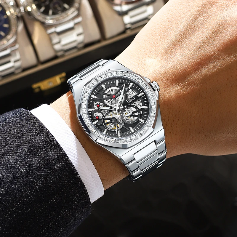 LIGE أفضل الساعات الأوتوماتيكية الفاخرة الرجال موضة ساعة رجالي الميكانيكية مقاوم للماء مضيئة توربيون ساعة اليد Reloj Hombre 2026 #6