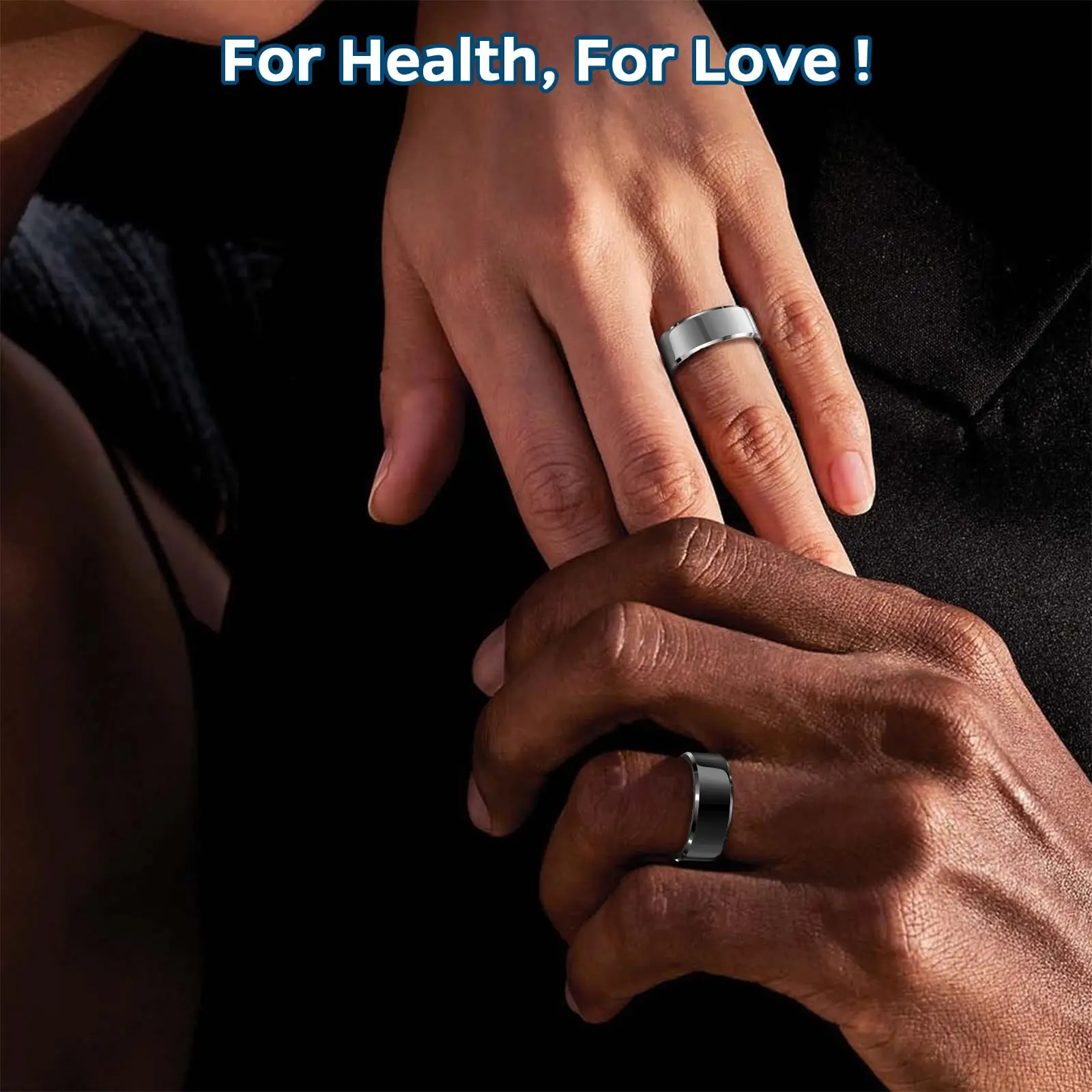 AFUJEW Smart Ring Health Tracker, кольцо для отслеживания сна с пульсометром, водонепроницаемое фитнес-кольцо для мониторинга активности/шагов