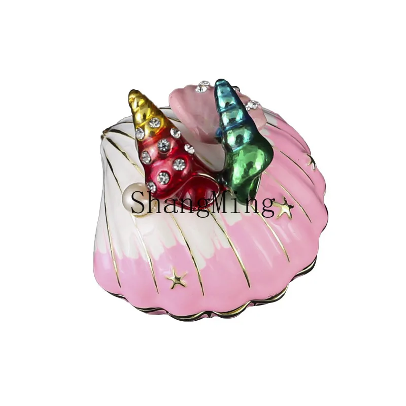 

DSA Valentine's Day gift girl heart enamel color shell decorative box conch desktop ornament