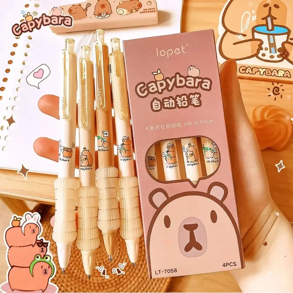 Cartoon Kawaii Capybara Mechanical Pencil Press Cute Propelling Pencil 0.5mm Aesthetic Automatic Pencil Students