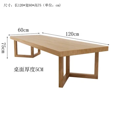 Full solid wood conference table and chair combination library strip large table office long table work table log