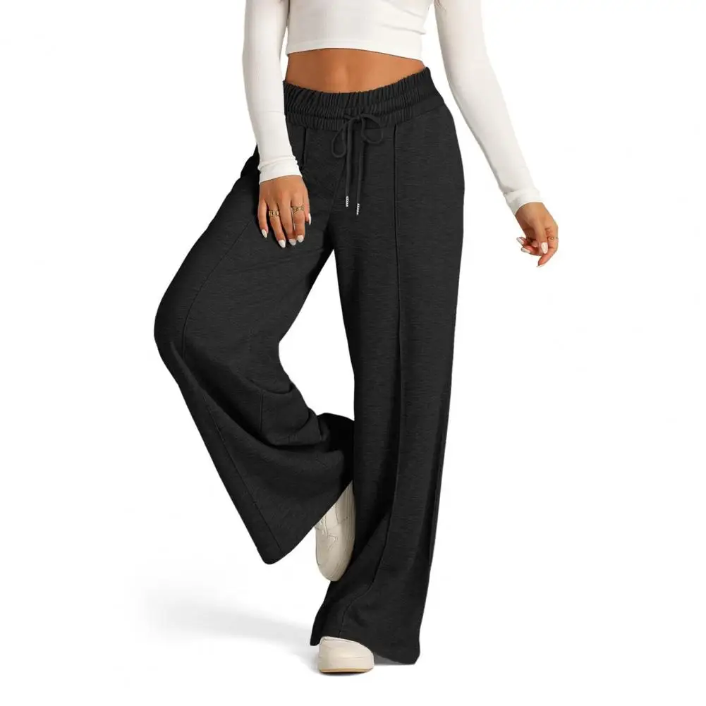 Pantalon de survêtement à jambe large pour femme, pantalon de survêtement confortable, proximité élastique, poches à la taille Wstring, vêtements de salon de sport, adt